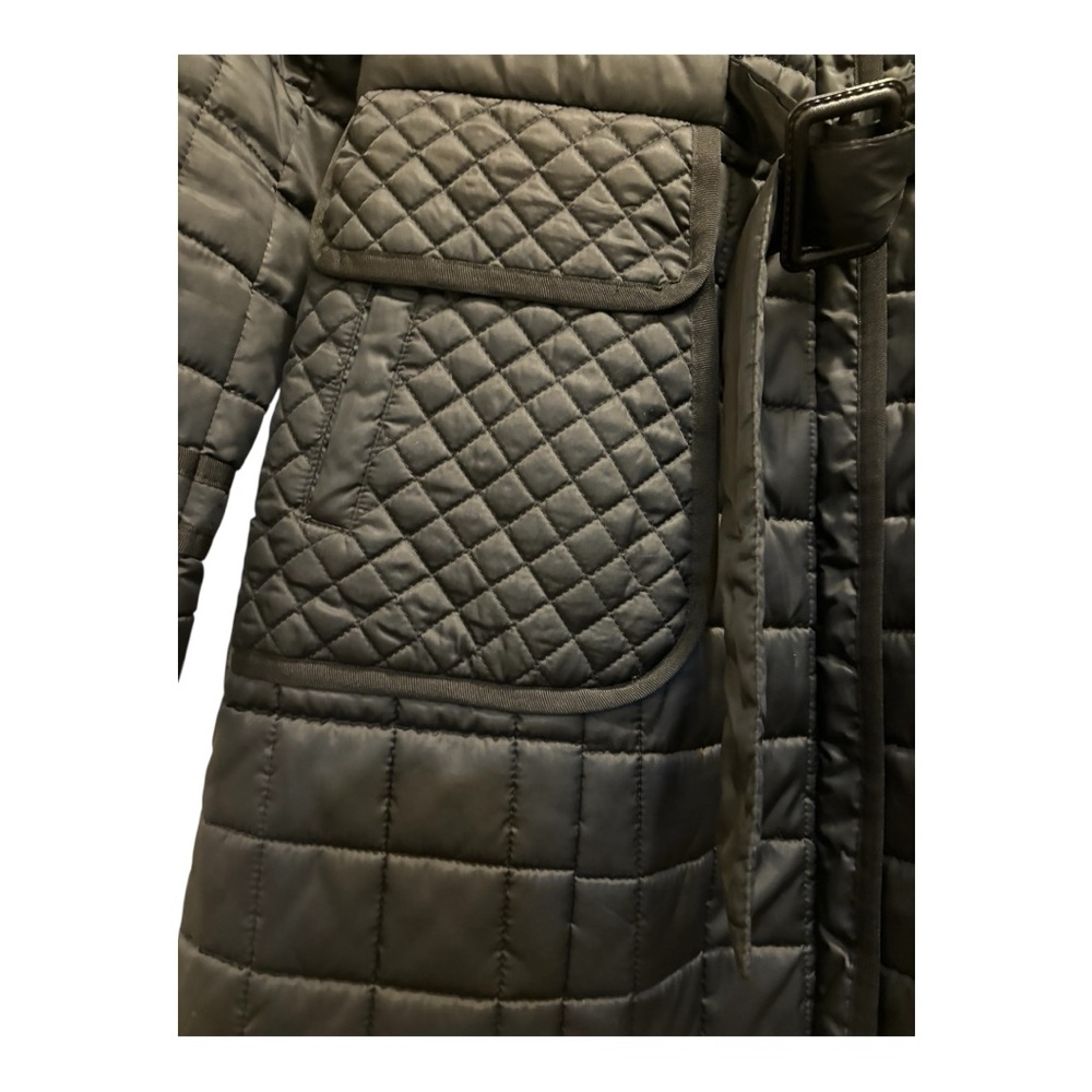 Laundry By Shelli Segal Black Quilted Belted Puffer Coat - Picture 8 of 16